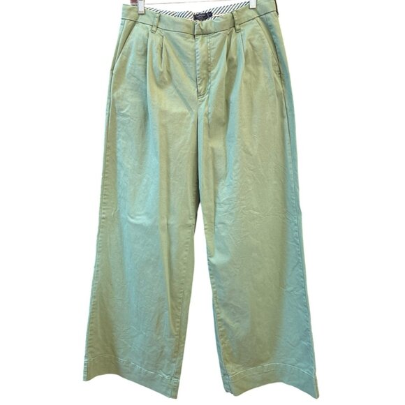 Vineyard Vines Green Wide Leg Pants Sz 14 Preppy Coastal Grandmother Resortcore - Picture 1 of 5